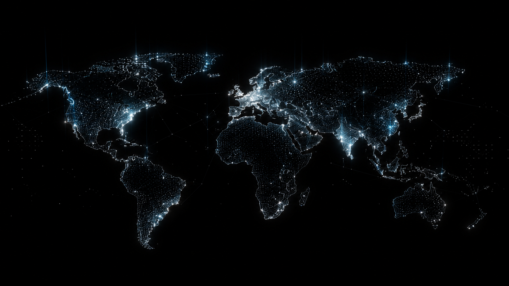 Global network world map connecting international destinations